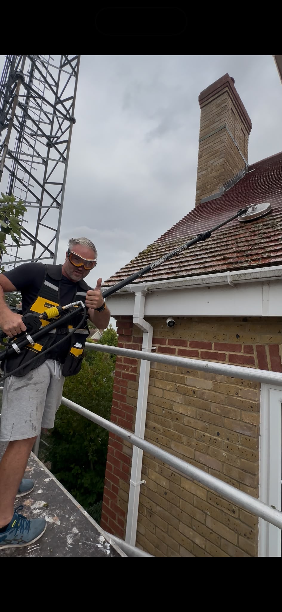 Exterior cleaning equipment at a property